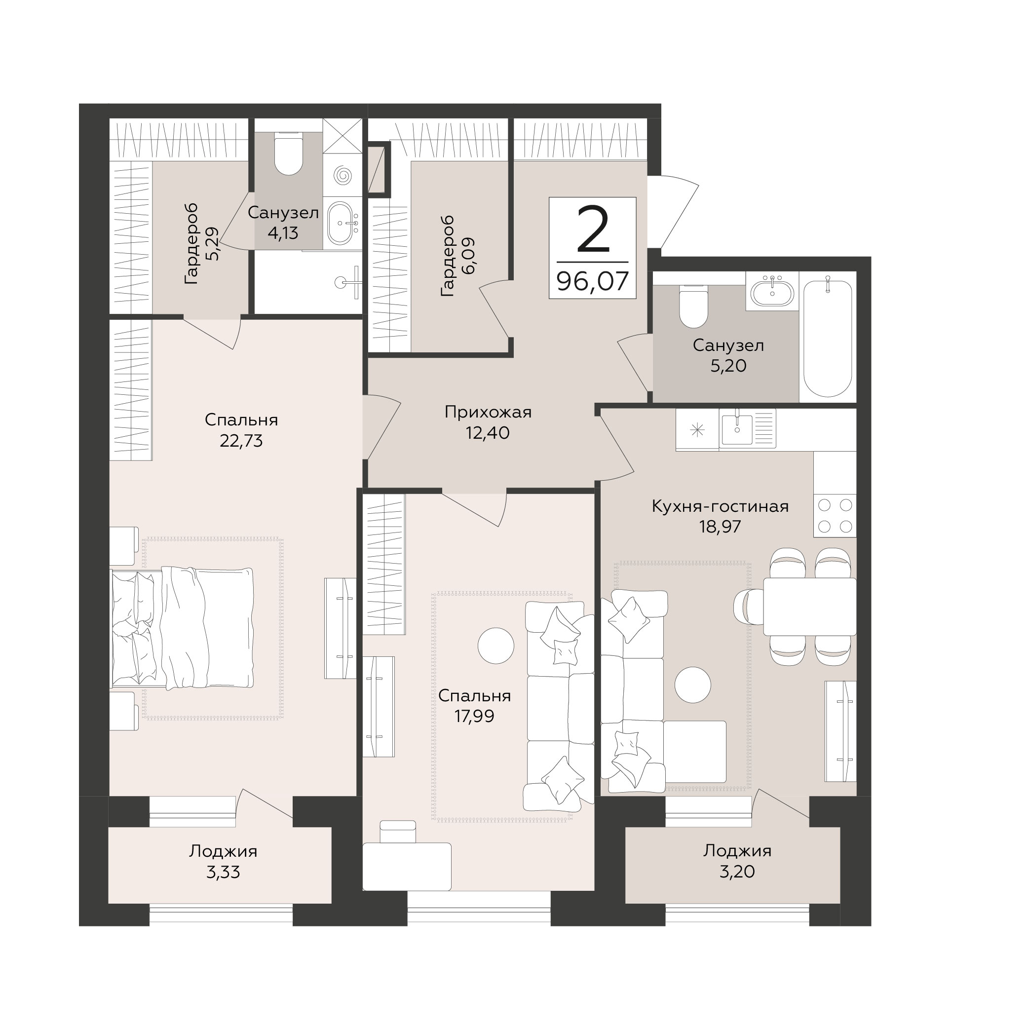 Квартира 2-комнатная квартира