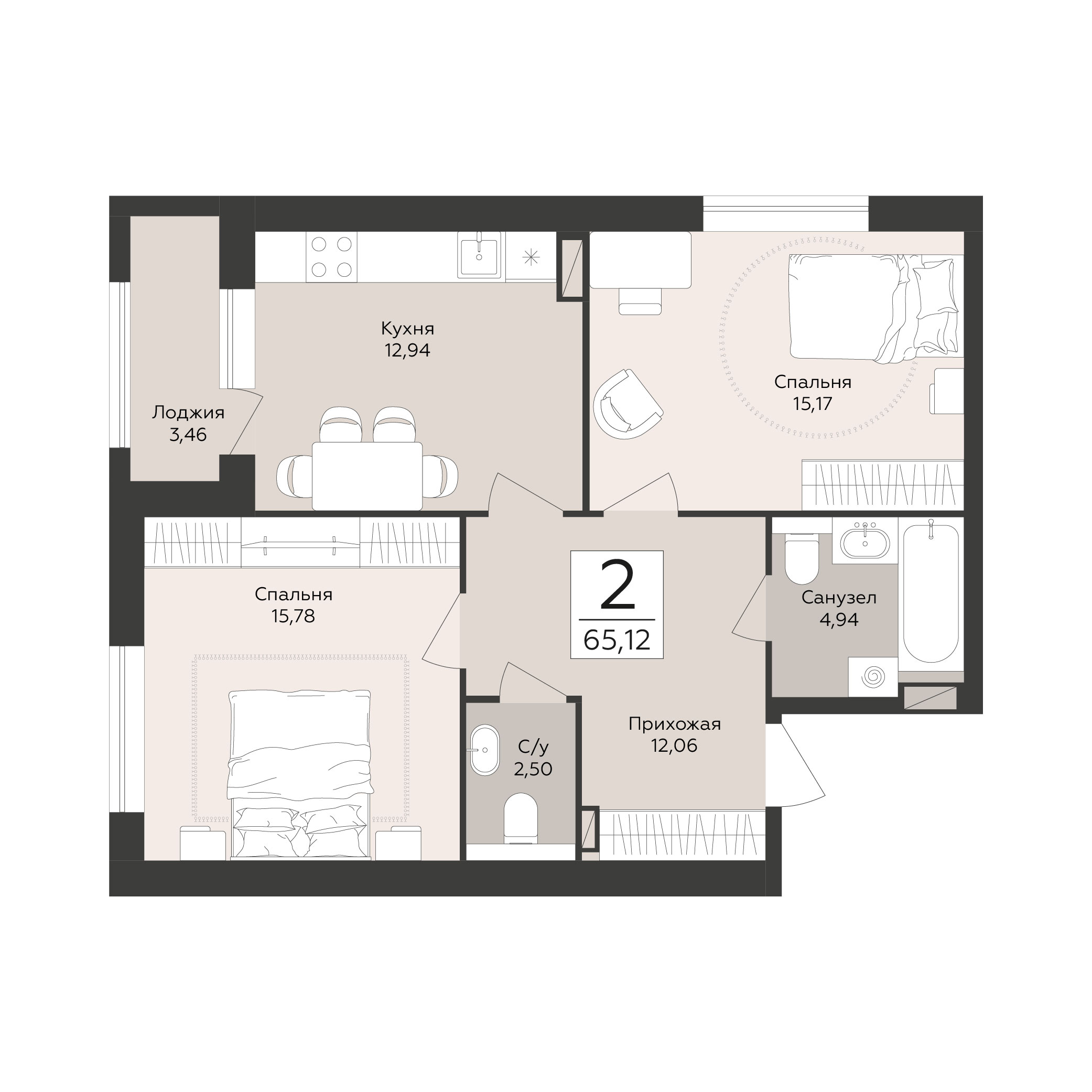 Квартира 2-комнатная квартира