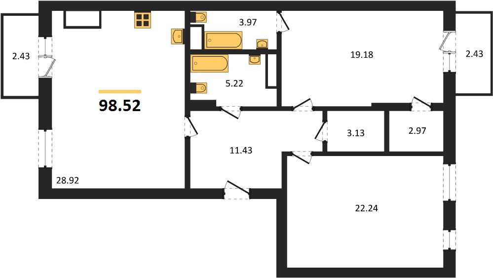 Квартира 2-комнатная квартира