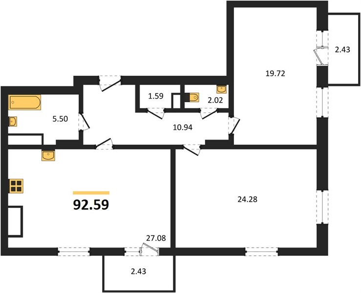 Квартира 2-комнатная квартира