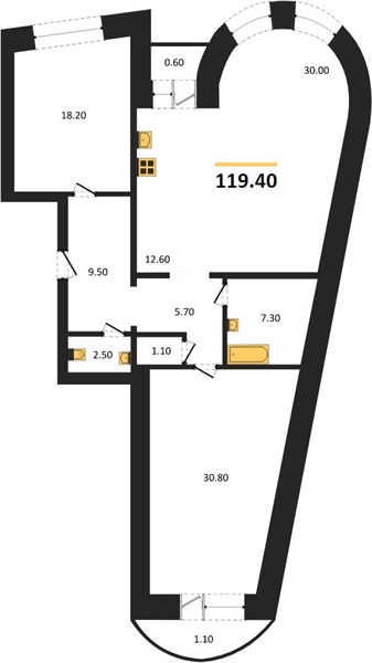 Квартира 2-комнатная квартира