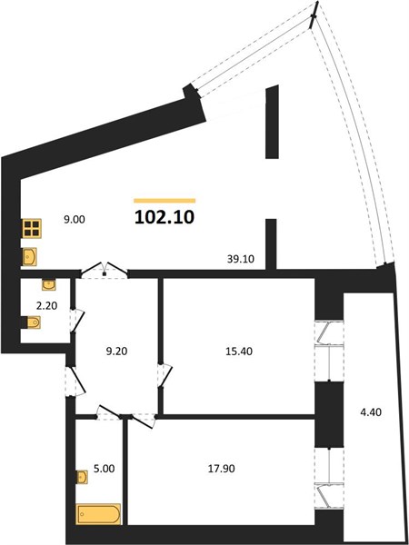Квартира 2-комнатная квартира