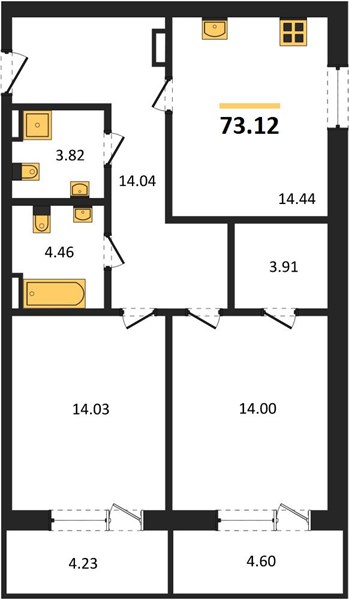 Квартира 2-комнатная квартира