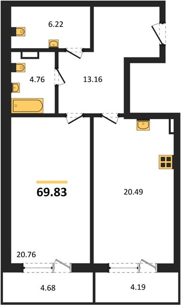 Квартира 1-комнатная квартира