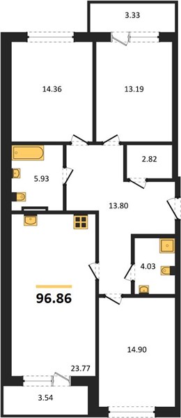 Квартира 3-комнатная квартира