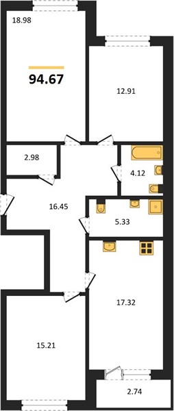 Квартира 3-комнатная квартира
