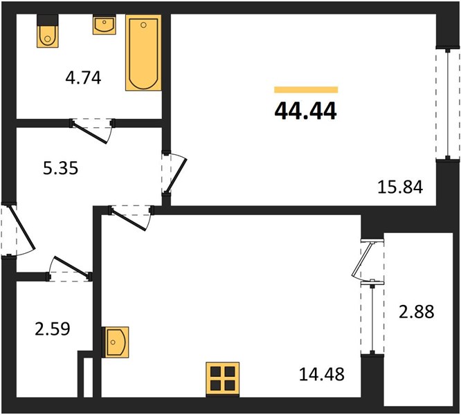 Квартира 1-комнатная квартира