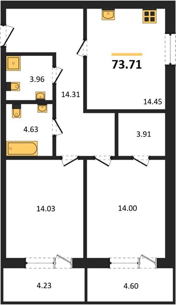 Квартира 2-комнатная квартира