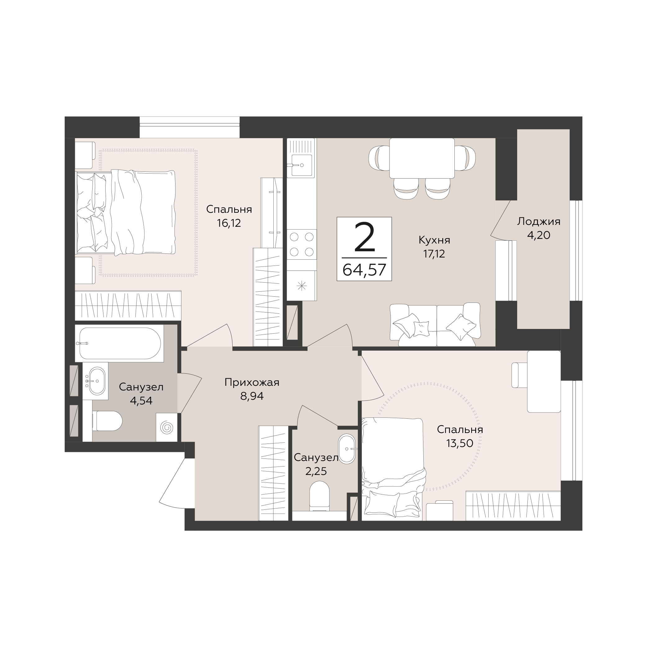 Квартира 2-комнатная квартира