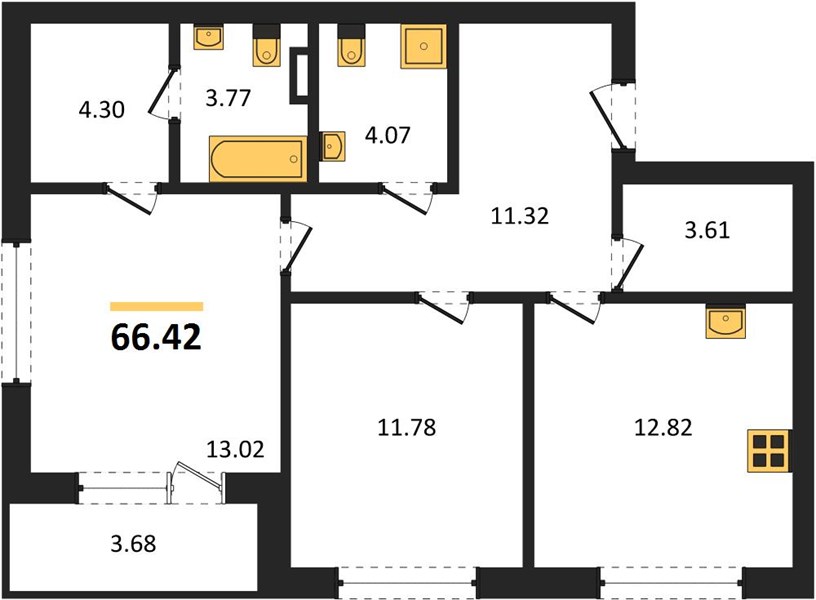Квартира 2-комнатная квартира