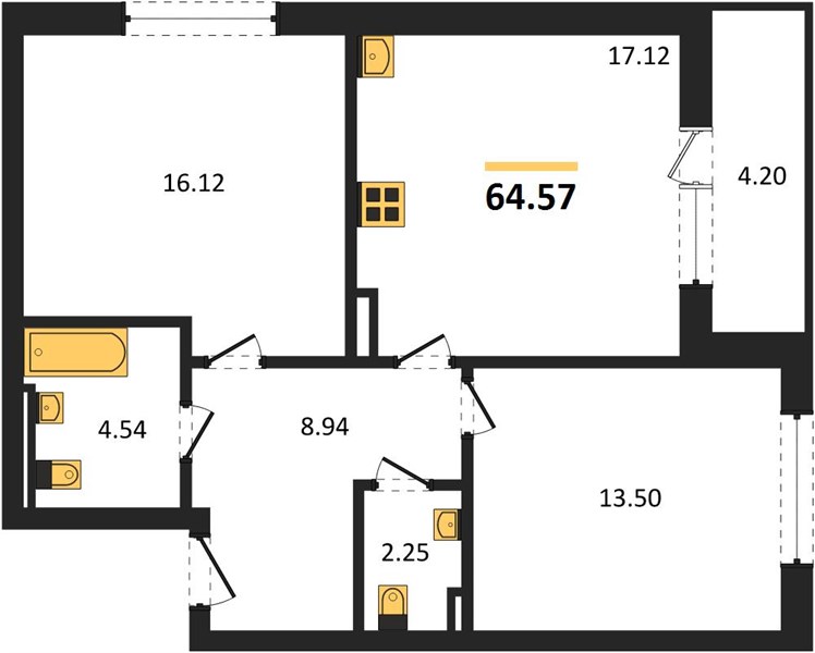 Квартира 2-комнатная квартира
