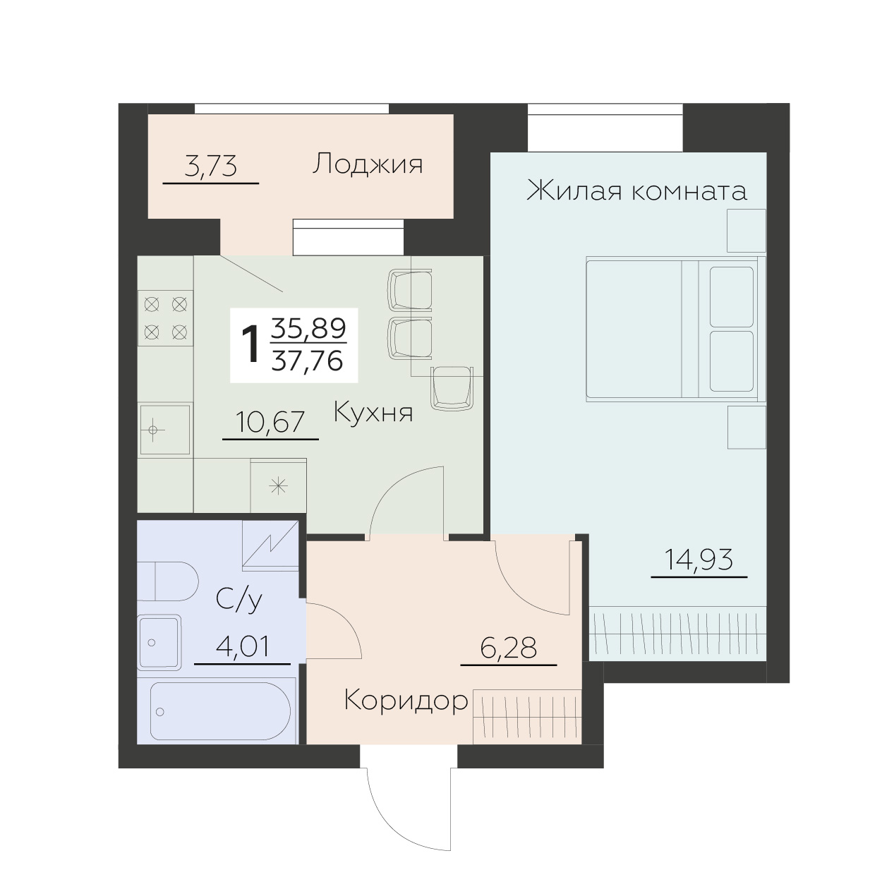 Квартира 1-комнатная квартира