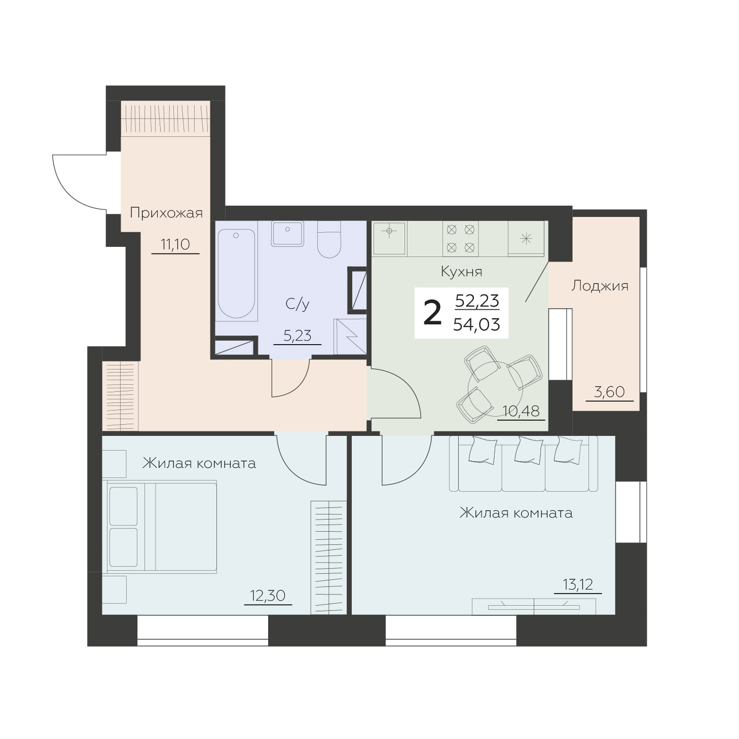 Квартира 2-комнатная квартира