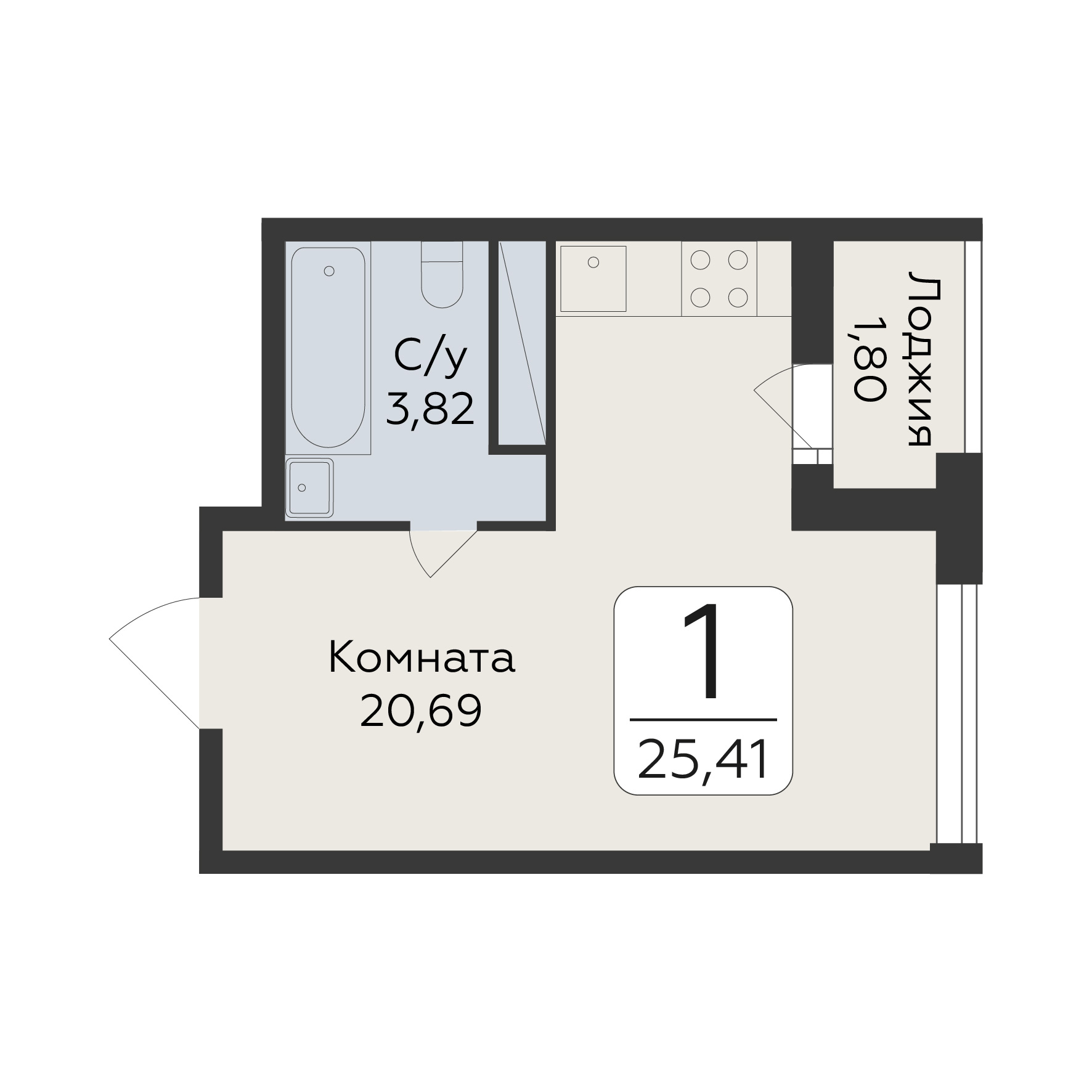 Квартира Студия