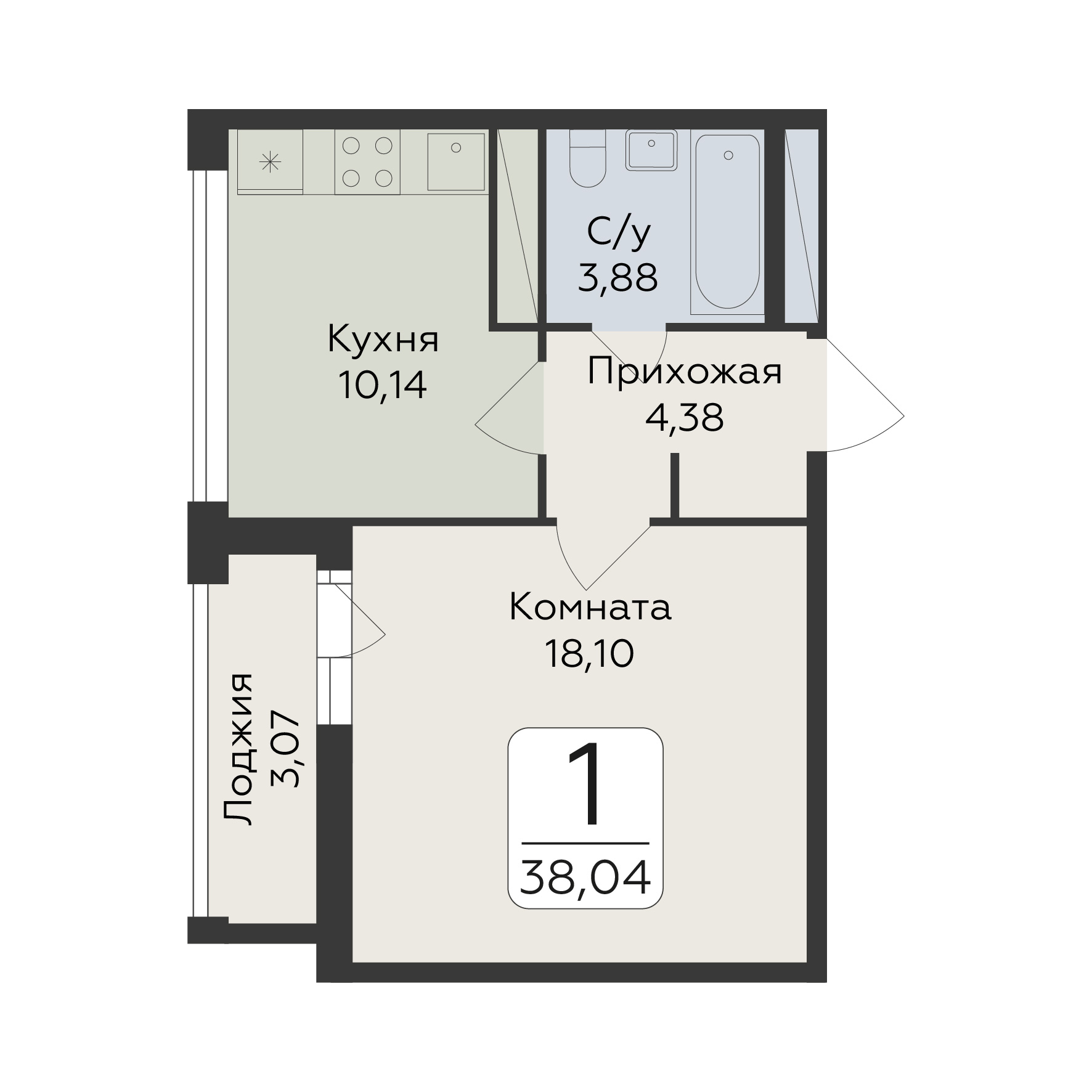 Квартира 1-комнатная квартира