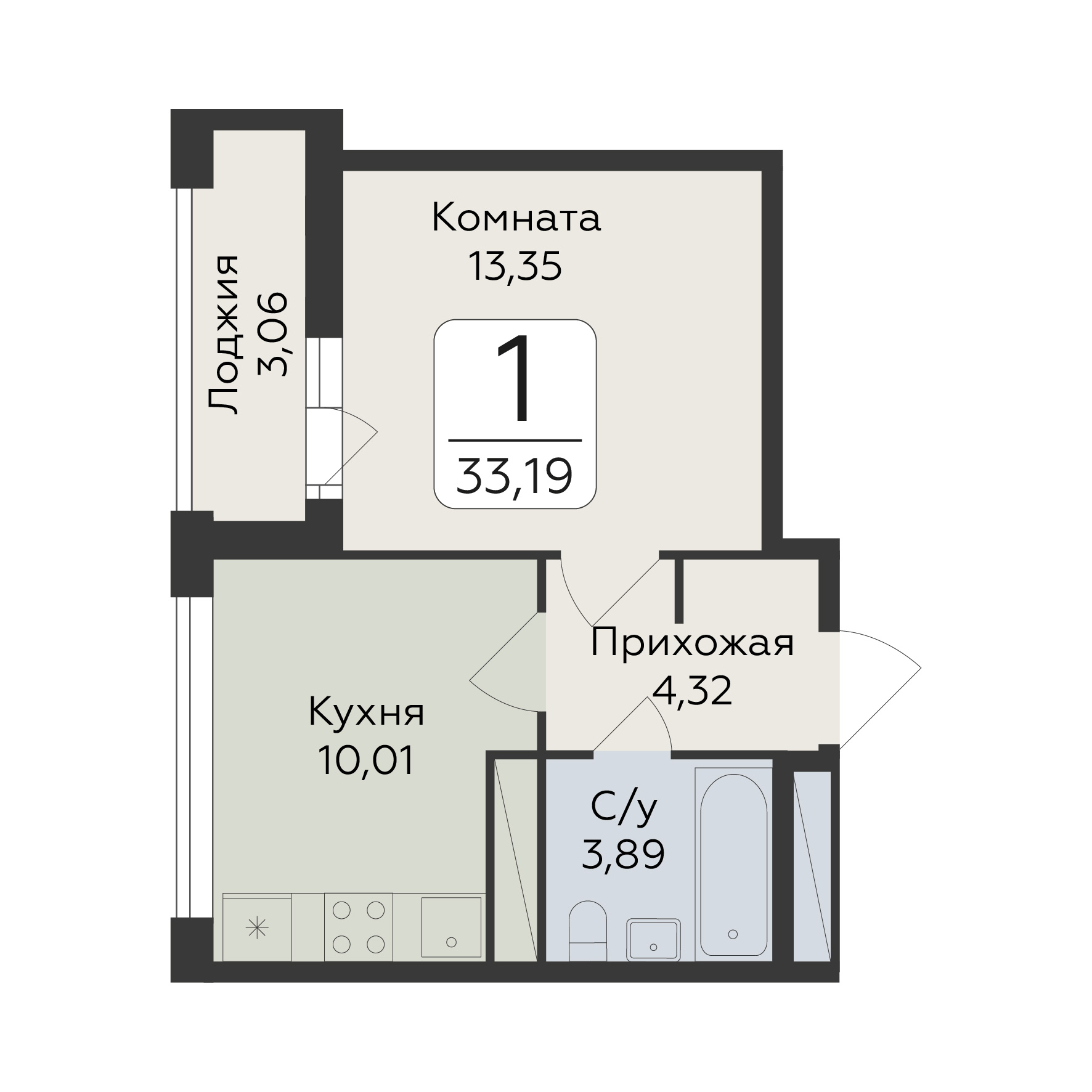 Квартира 1-комнатная квартира