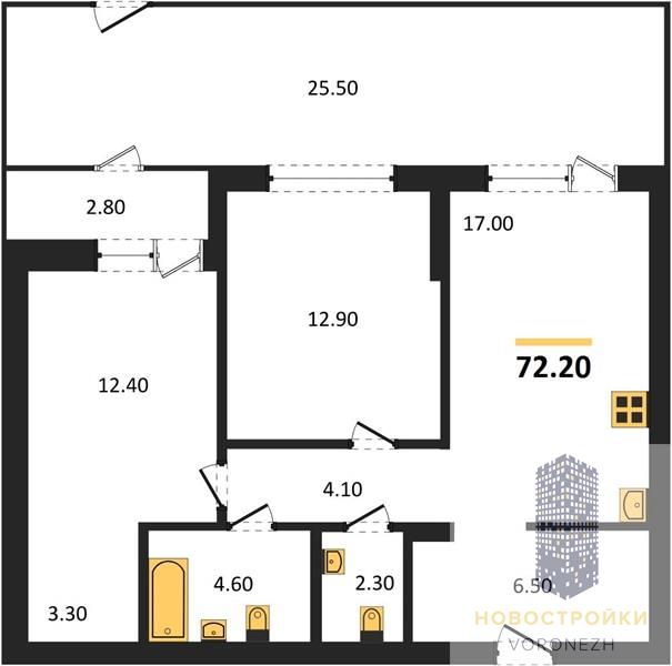 Квартира 2-комнатная квартира