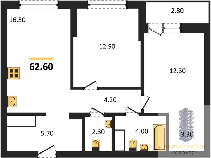 Квартира 2-комнатная квартира