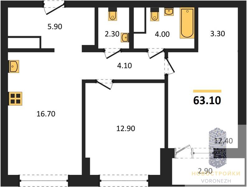 Квартира 2-комнатная квартира