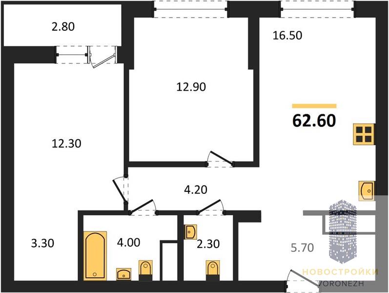 Квартира 2-комнатная квартира