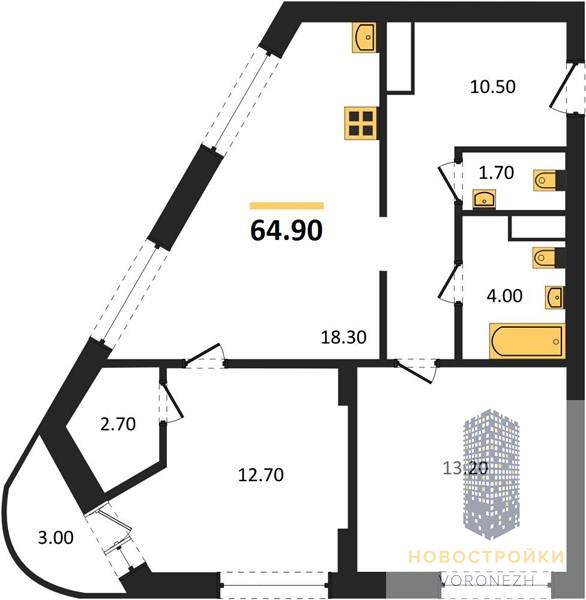 Квартира 2-комнатная квартира