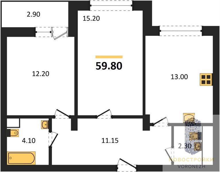 Квартира 2-комнатная квартира