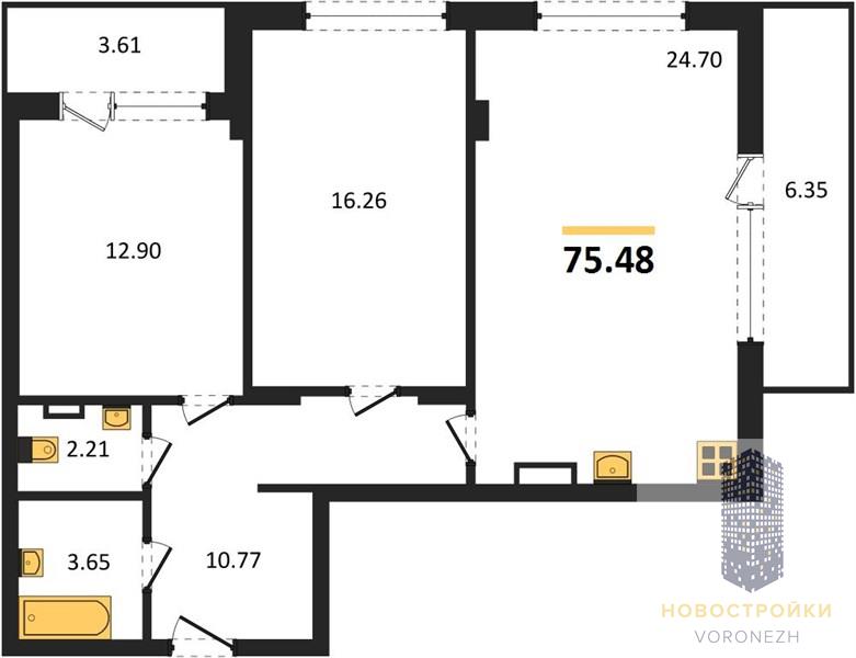 Квартира 2-комнатная квартира