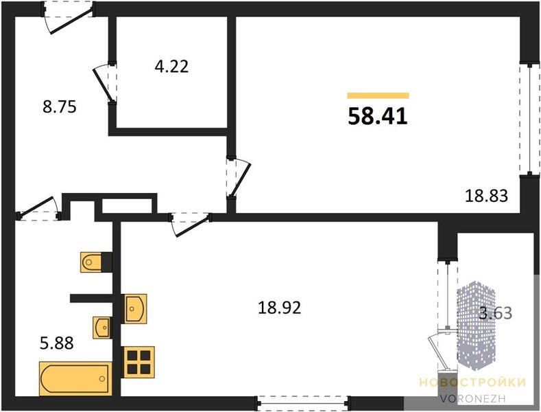Квартира 1-комнатная квартира