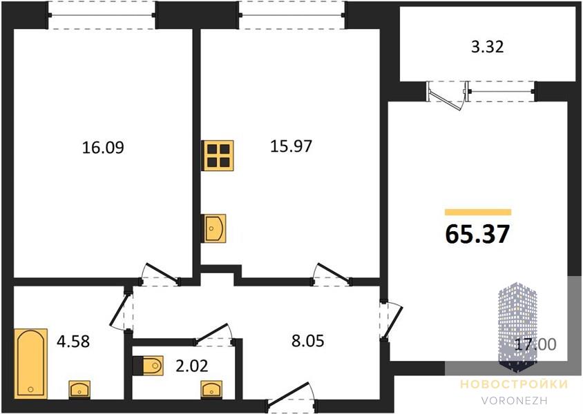 Квартира 2-комнатная квартира