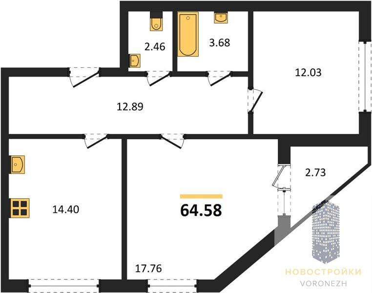 Квартира 2-комнатная квартира