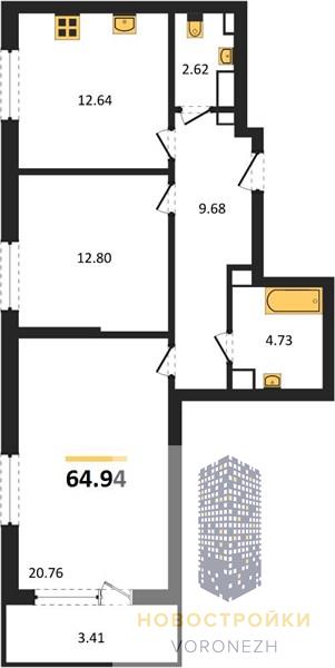 Квартира 2-комнатная квартира