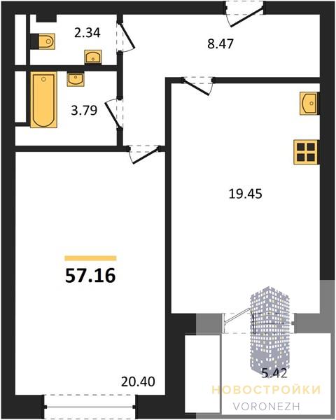 Квартира 1-комнатная квартира