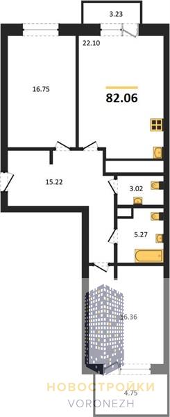 Квартира 2-комнатная квартира