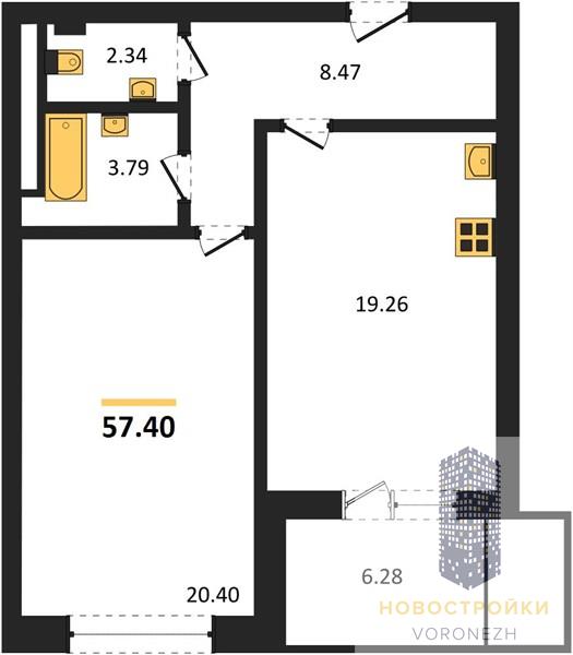 Квартира 1-комнатная квартира
