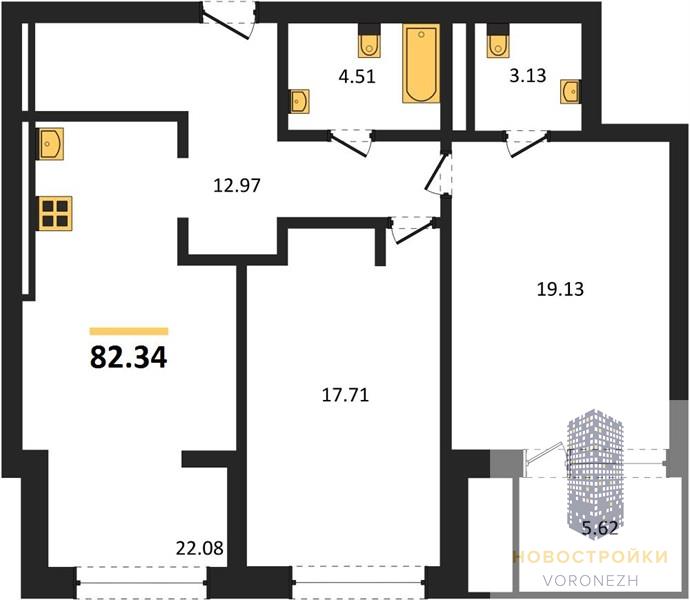 Квартира 2-комнатная квартира