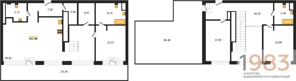 Квартира 3-комнатная квартира