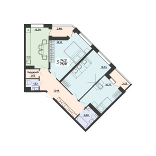 Квартира 3-комнатная квартира