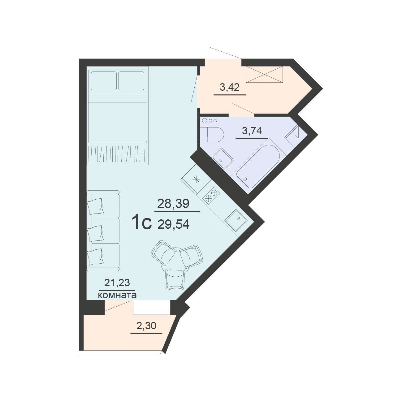 Квартира Студия