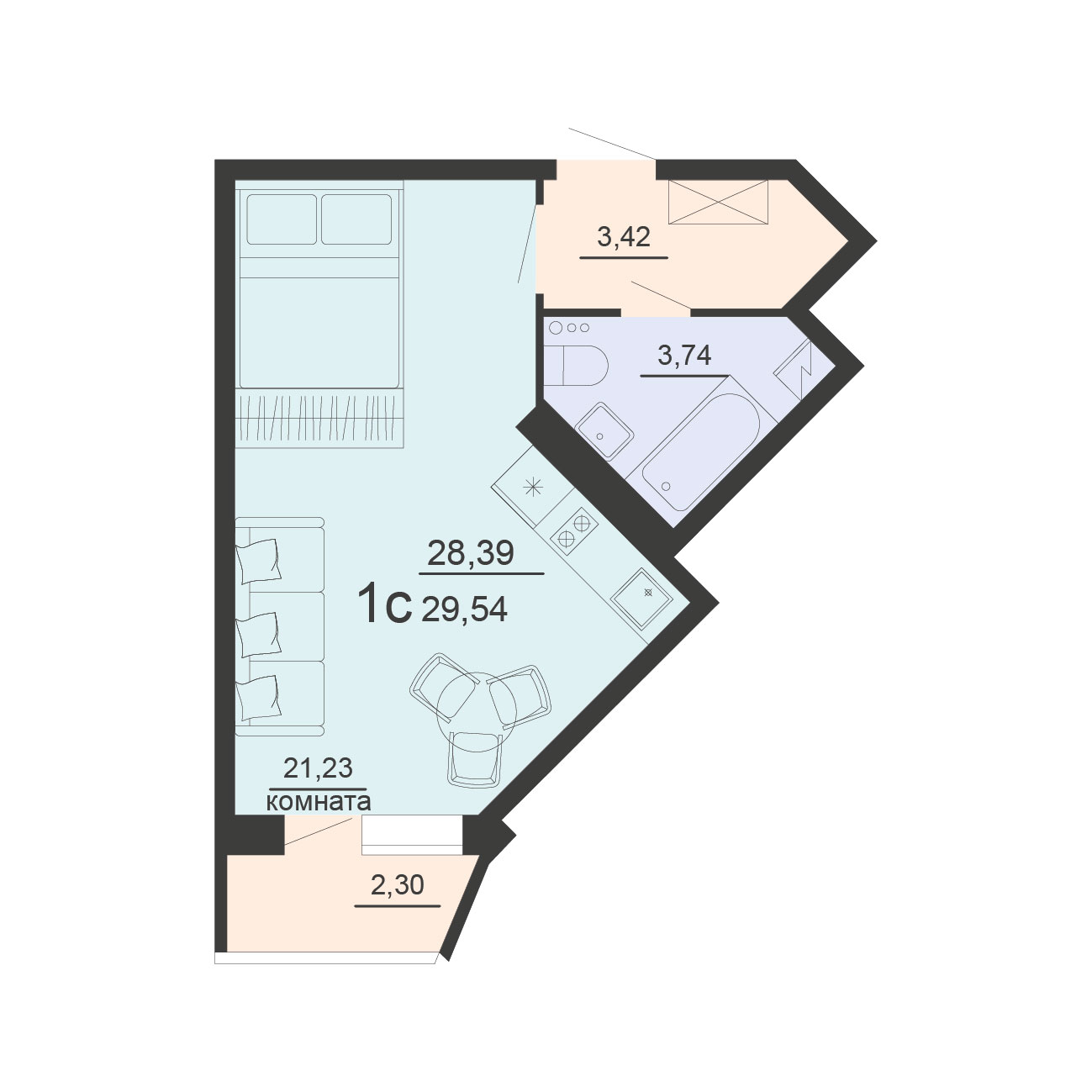 Квартира Студия