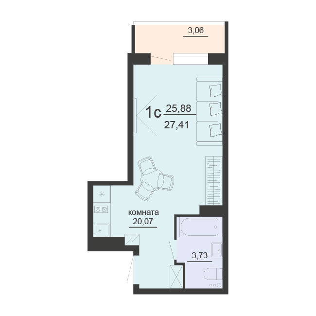 Квартира Студия