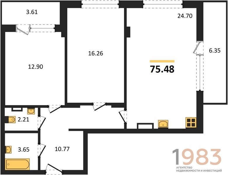 Квартира 2-комнатная квартира